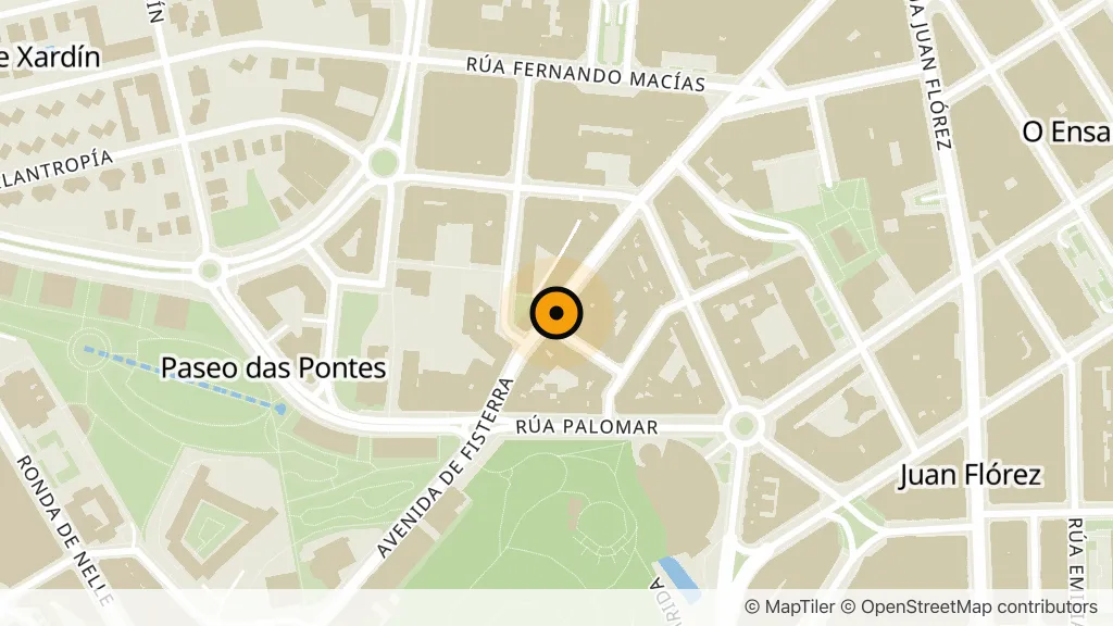 M&B no mapa, em Coruña