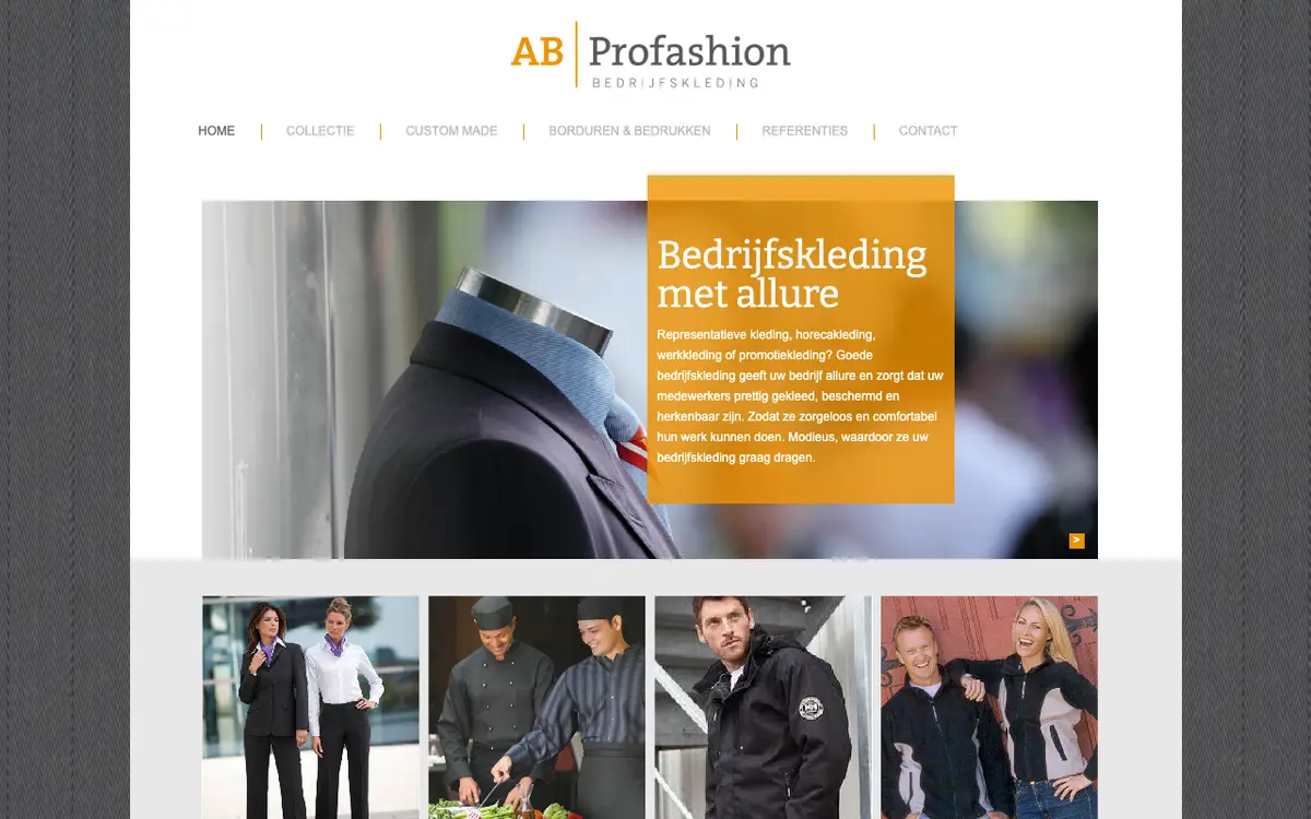 Hjemmesiden for AB Profashion