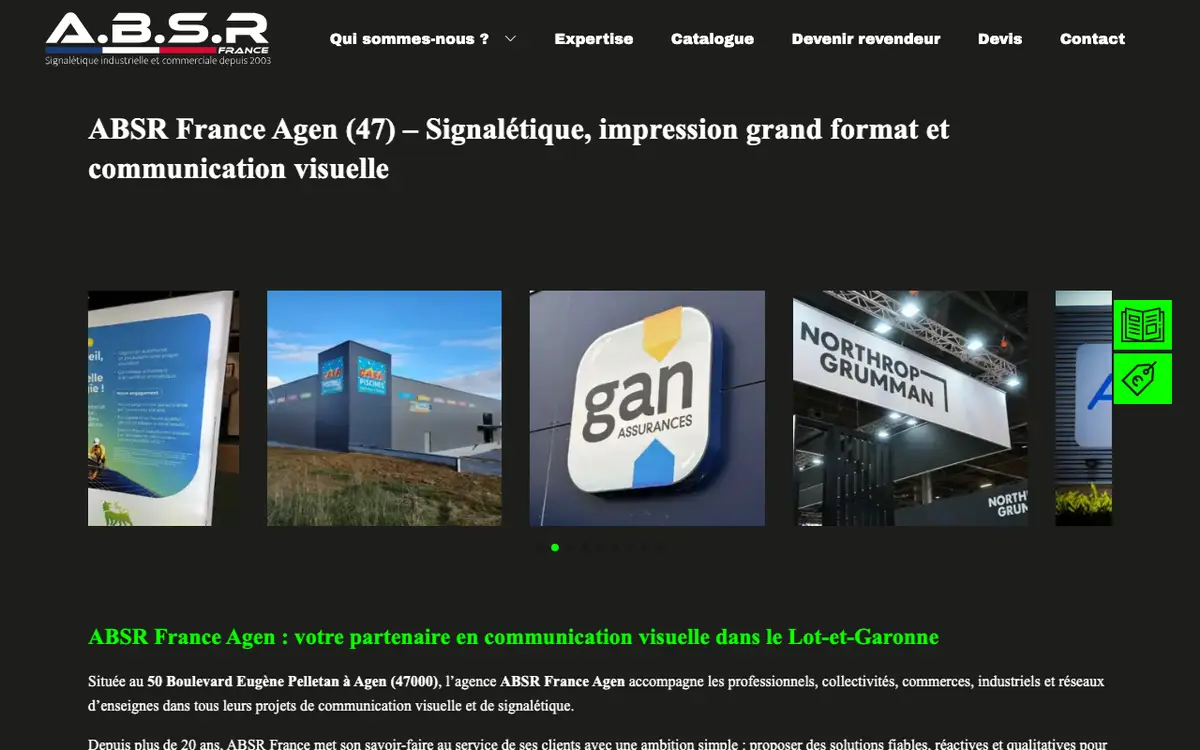 ABSR France Agen's website