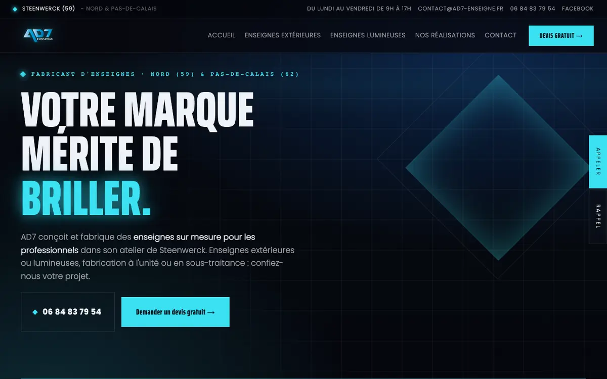 Le site de AD7 Signalétique