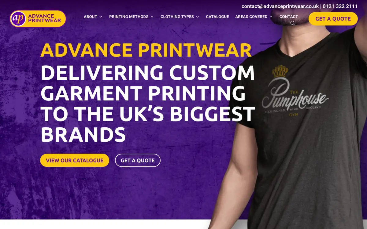 Advance Printwear Ltd's website