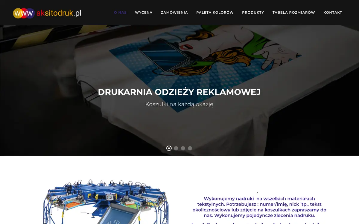 Le site de Ak Sitodruk Szczecin - nadruki, odzież reklamowa,