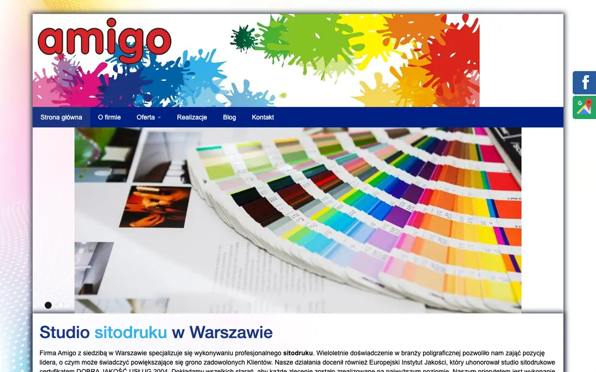 Le site de Amigo Drukarnia Sitodruk