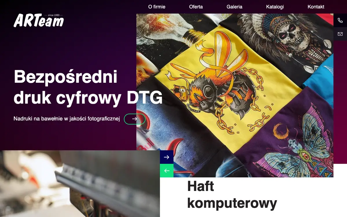 La web de ARTeam - Nadruki i Hafty komputerowe