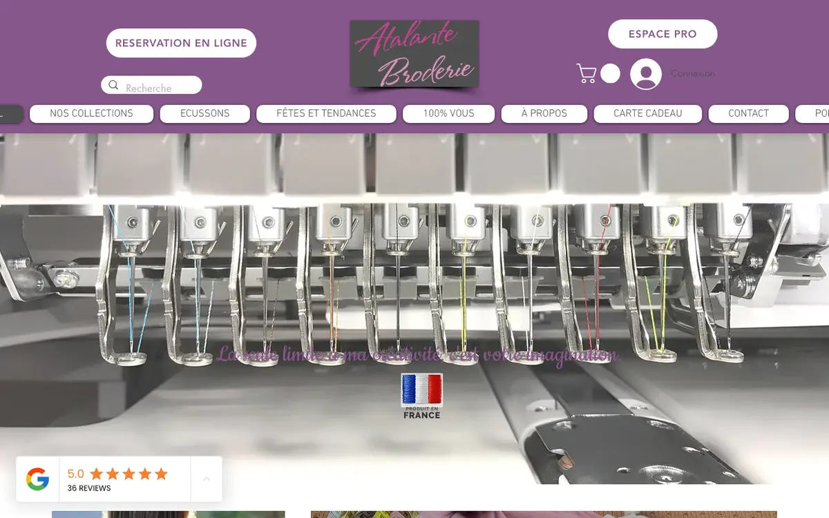 Atalante Broderie's website
