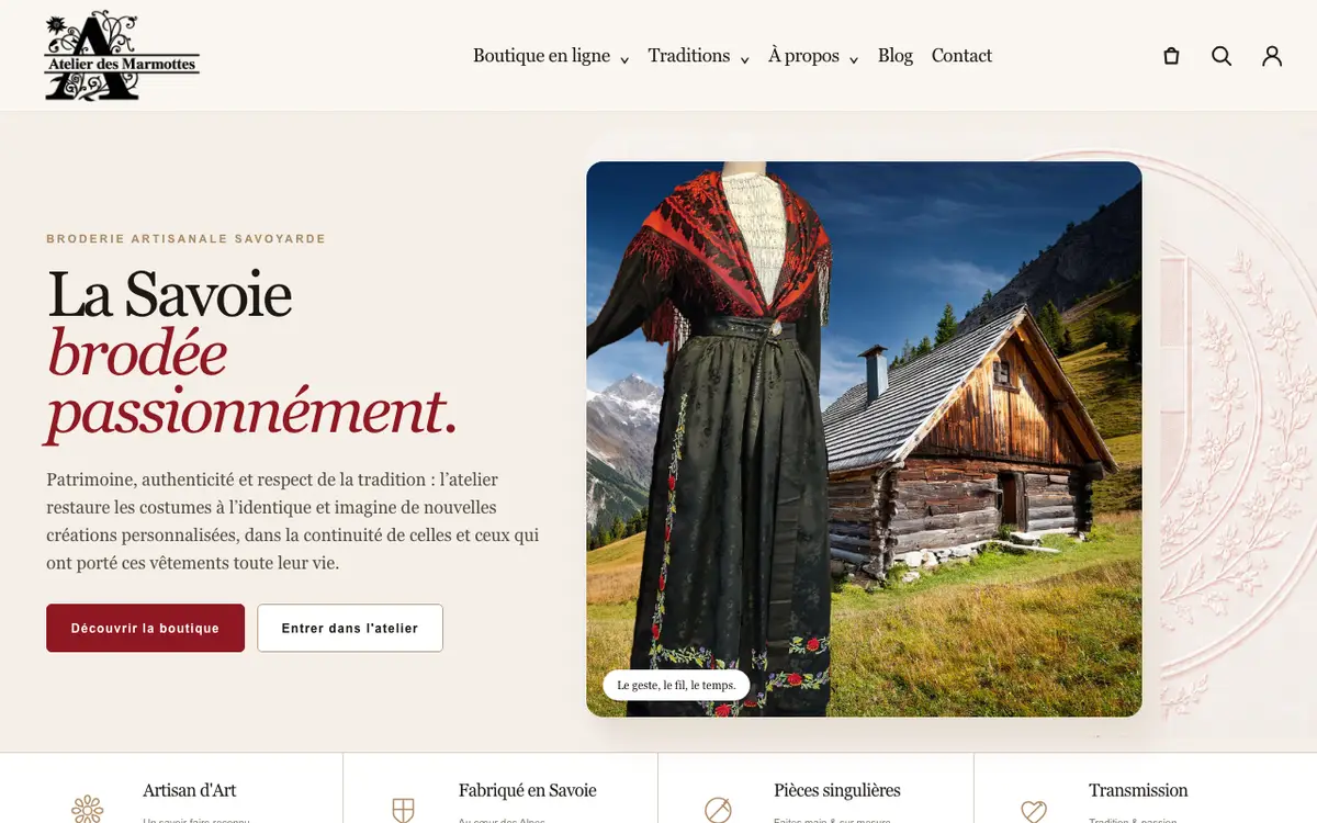 Atelier des Marmottes's website