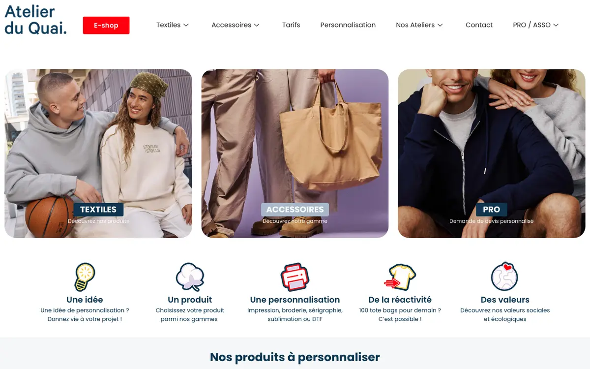 Le site de Atelier Du Quai Lyon