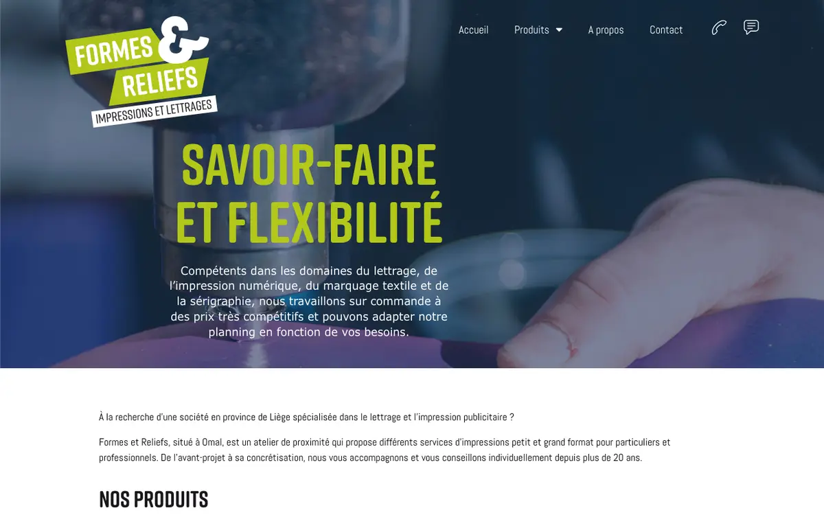 Atelier Formes & Reliefs's website