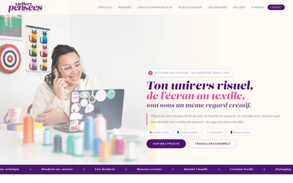 Atelier Pensées's website