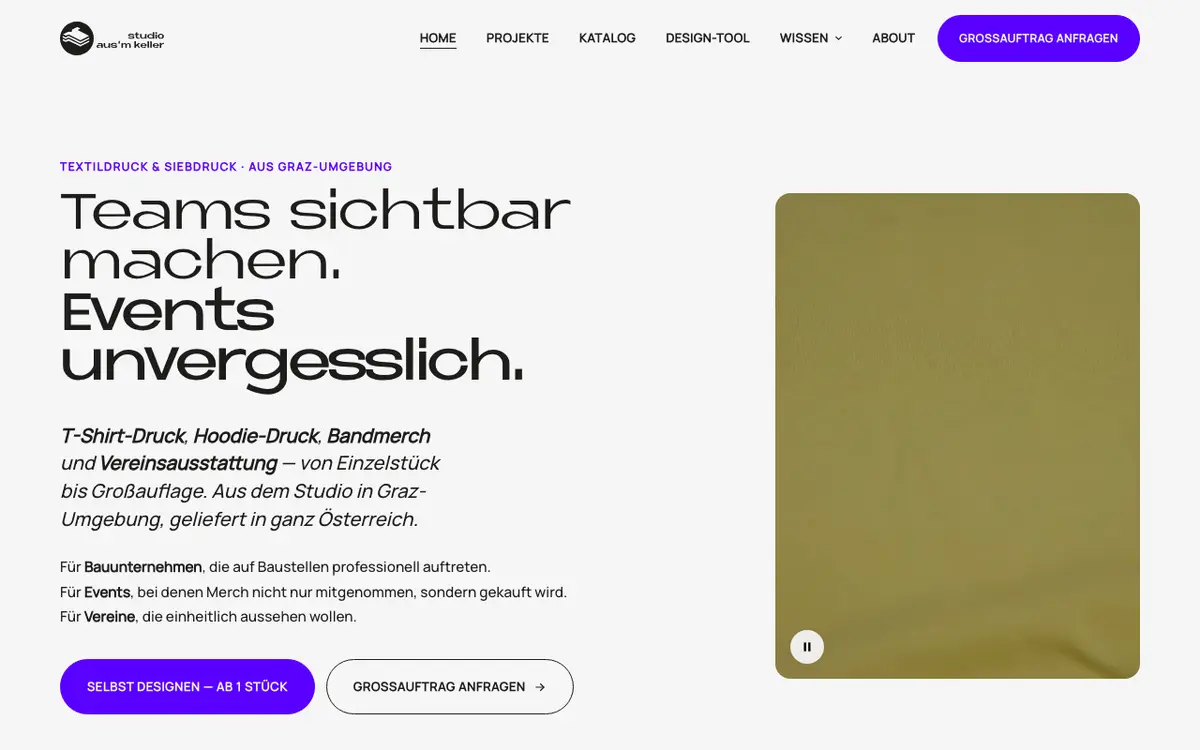 Aus'm Keller | Textilstudio's website