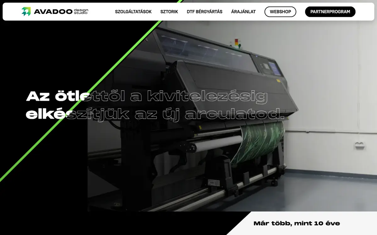 La web de Avadoo Design Studio – Nyomtatás | Emblémázás | Reklámdekoráció