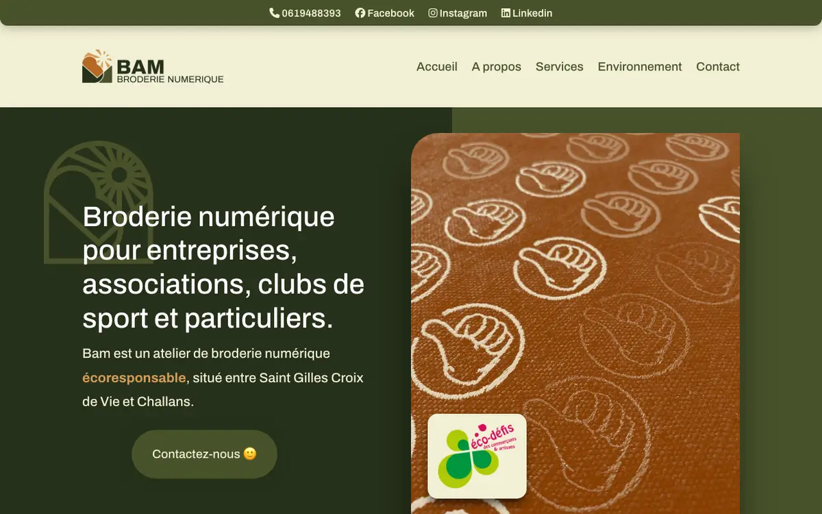 Le site de Bam Broderie Numérique