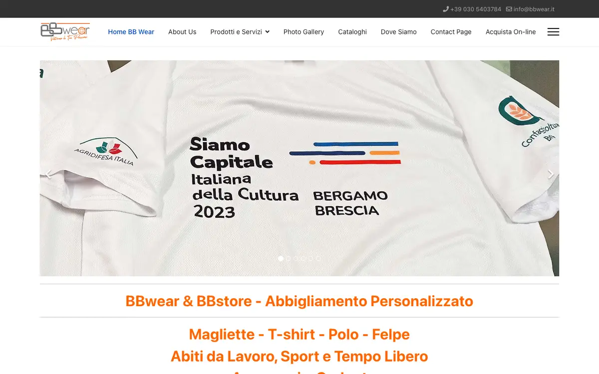 Le site de BB Wear & BB Store - Abbigliamento Personalizzato