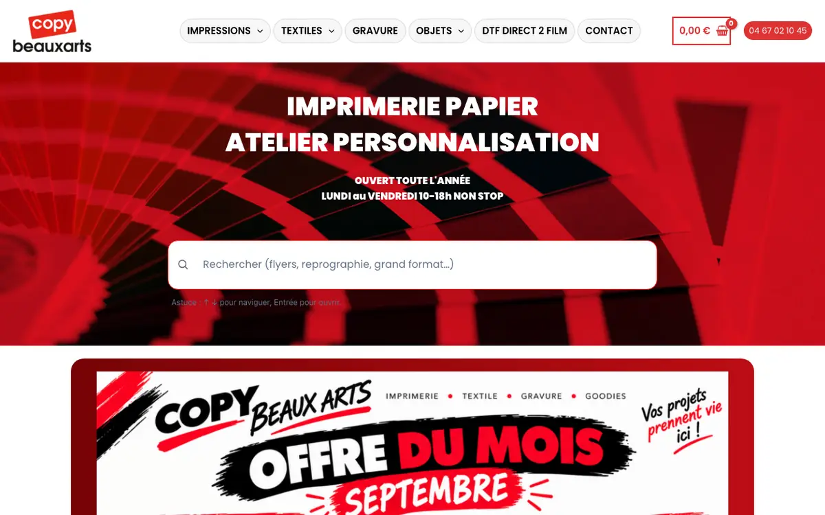 Le site de Beaux Arts Copy Center