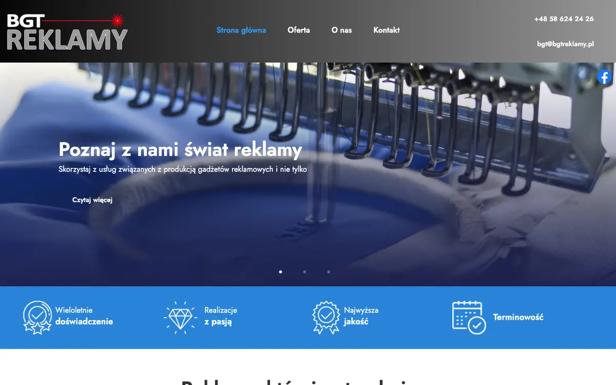 O site de BGT Reklamy