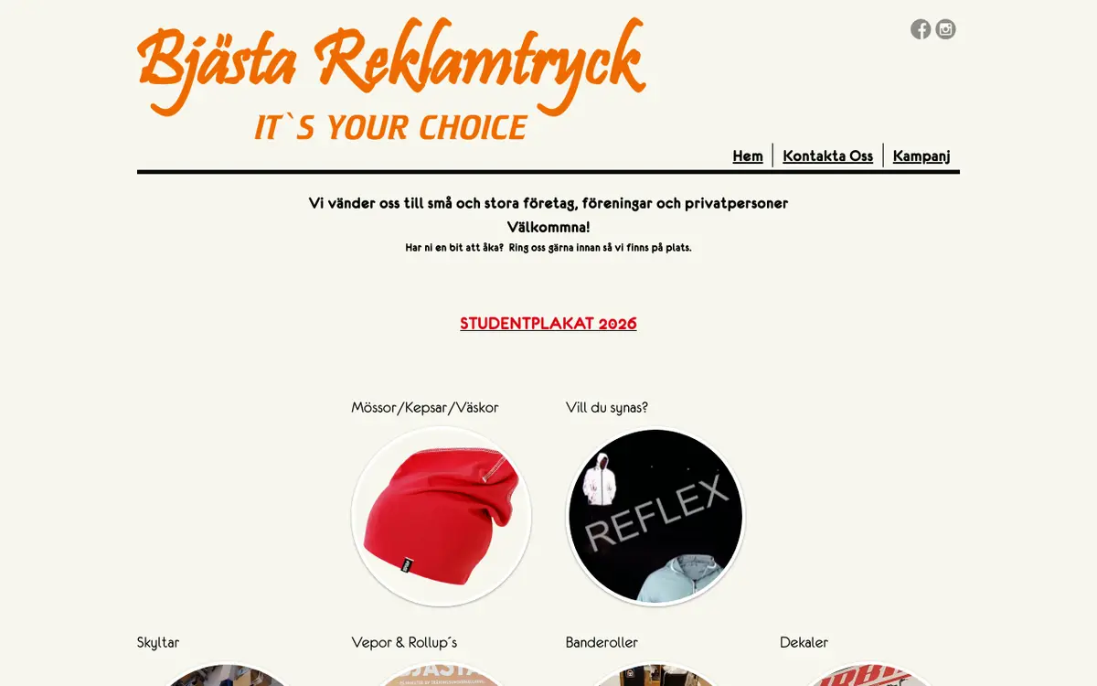 Bjästa Reklamtryck BRT's website