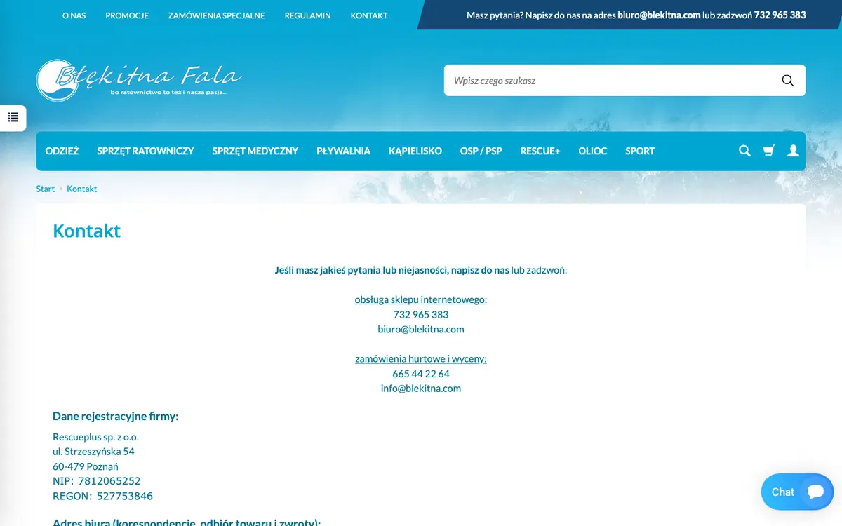 Le site de Błękitna Fala
