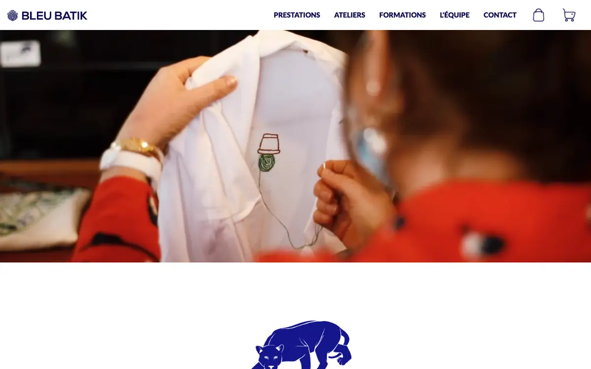Le site de BLEU BATIK - Studio d'Ennoblissement - sérigraphie , teinture végétale & broderie d'art