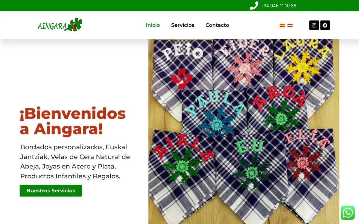 Le site de Bordados Aingara