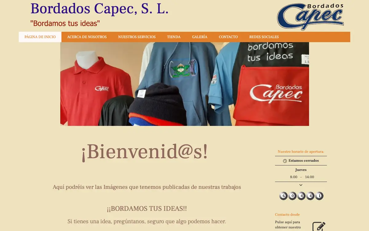 De website van Bordados Capec S.L.