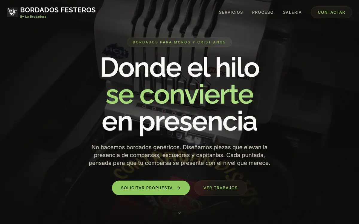 Le site de Bordados Festeros