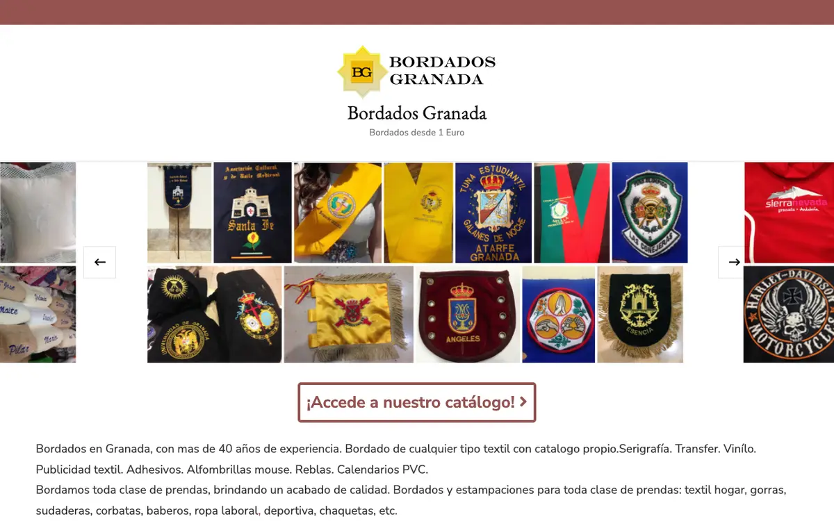 Le site de Bordados Granada