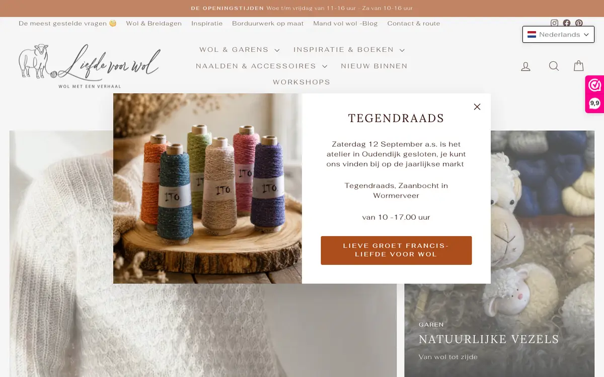 Borduren op textiel's website