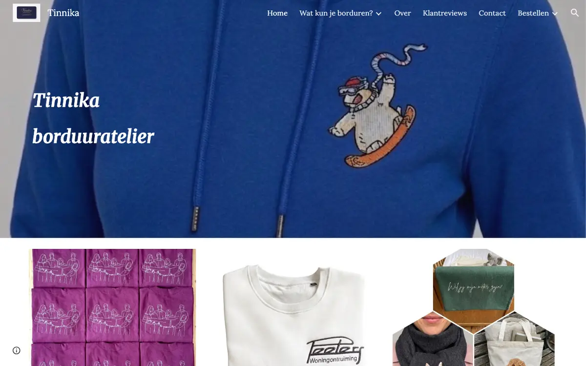 Le site de Borduuratelier Tinnika