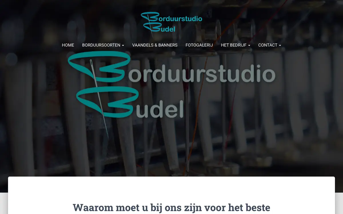 De website van Borduurstudio Budel