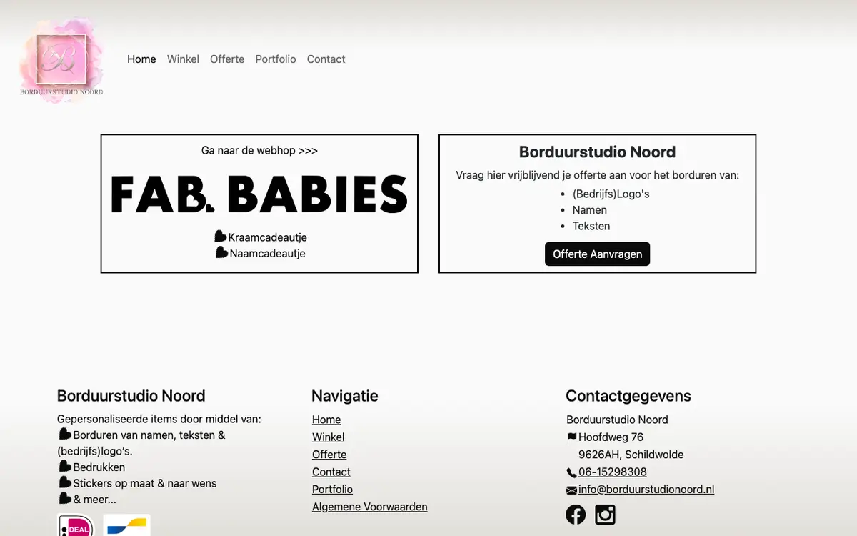 Borduurstudio Noord's website