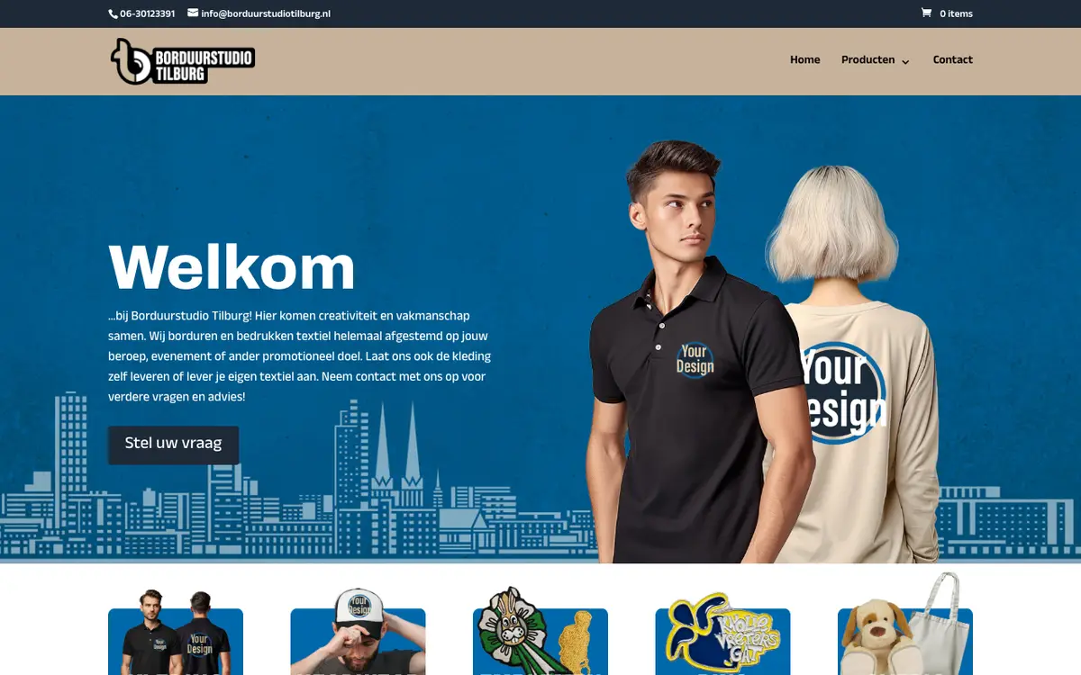 O site de Borduurstudio Tilburg
