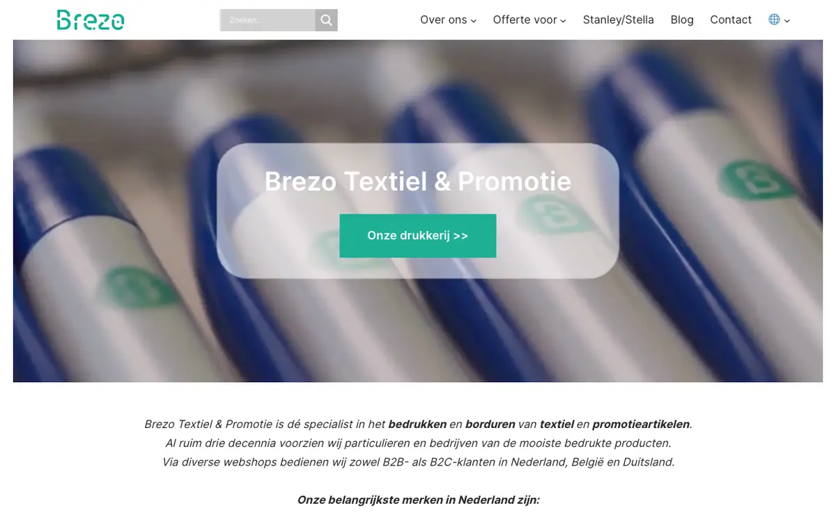 Le site de Brezo Textille & Promotional printer