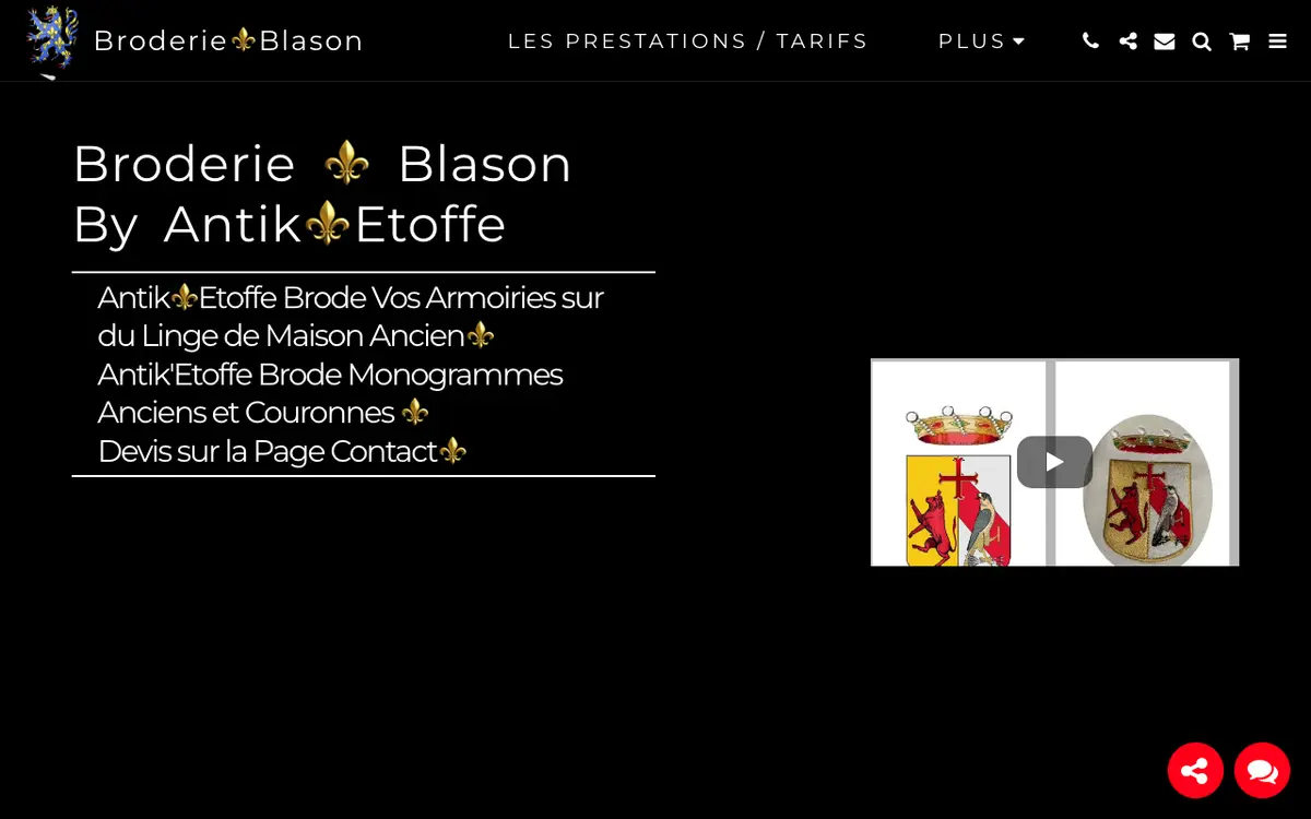 Le site de Broderie&Blason By Antik’Etoffe