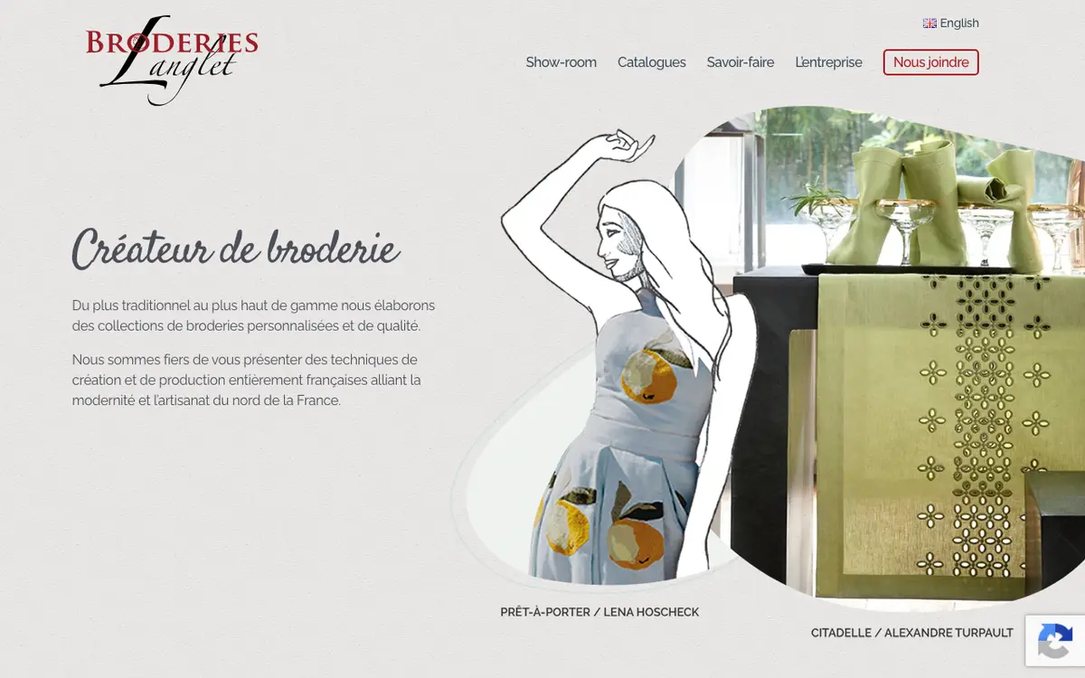 Broderies Langlet's website