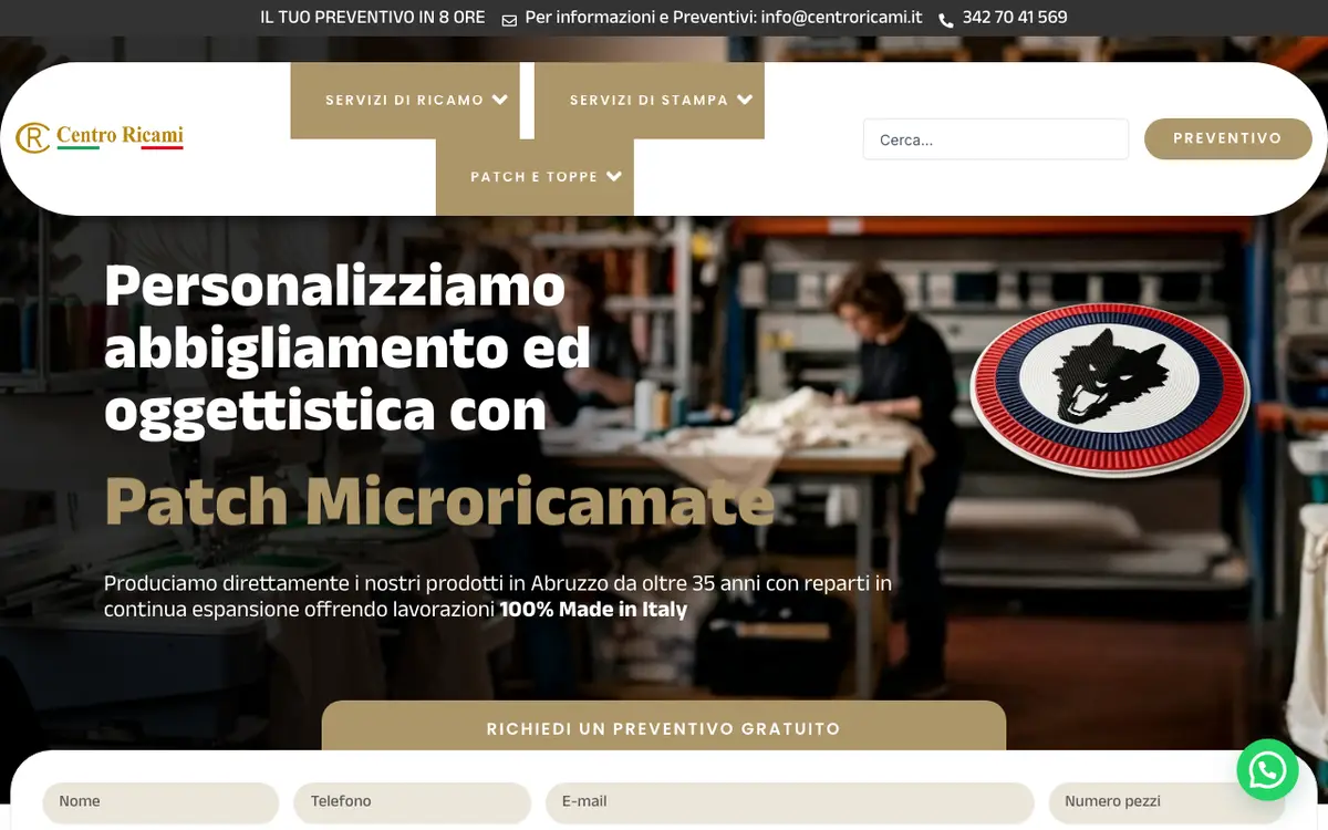 Il sito di Centro Ricami Srl
