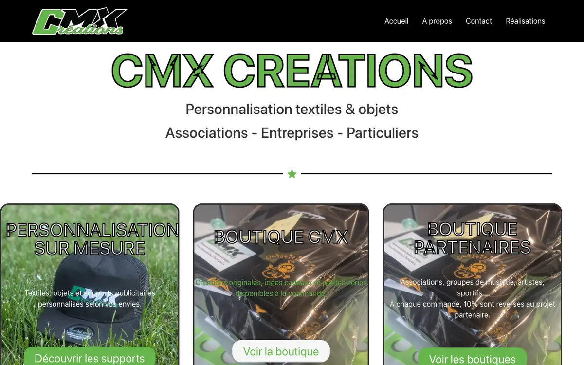 Le site de CMX Créations