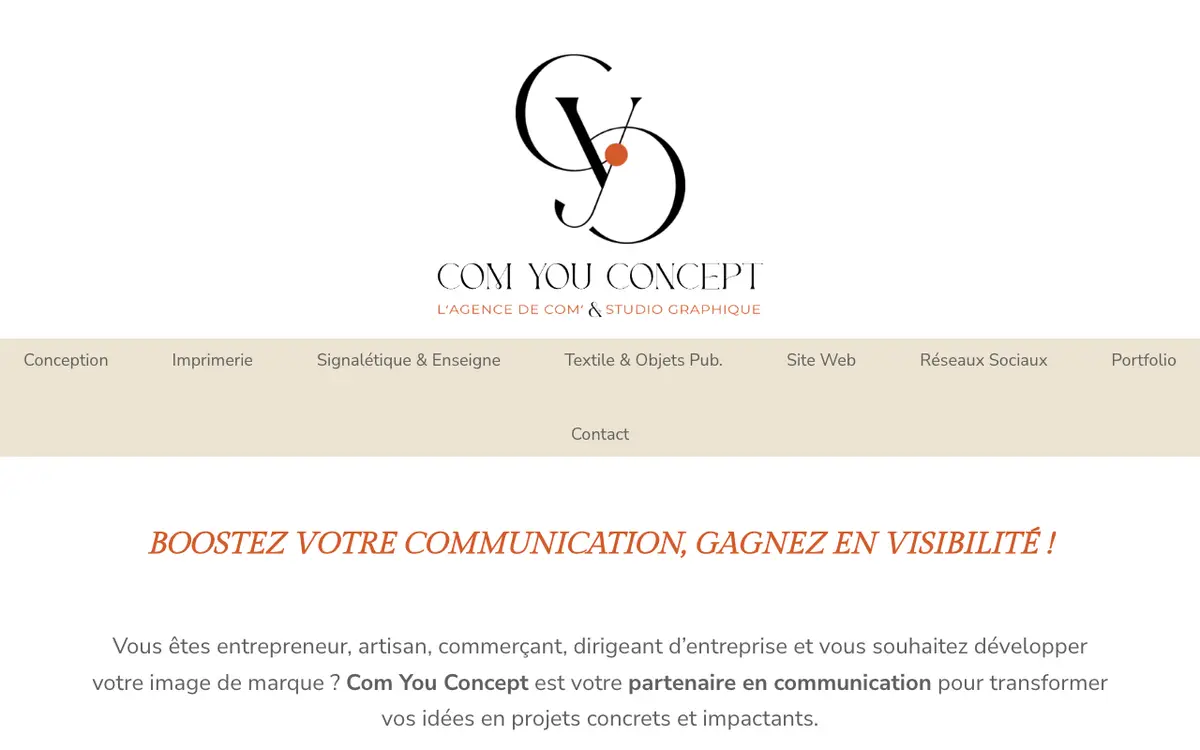 Le site de COM YOU CONCEPT - Agence de communication & Graphisme