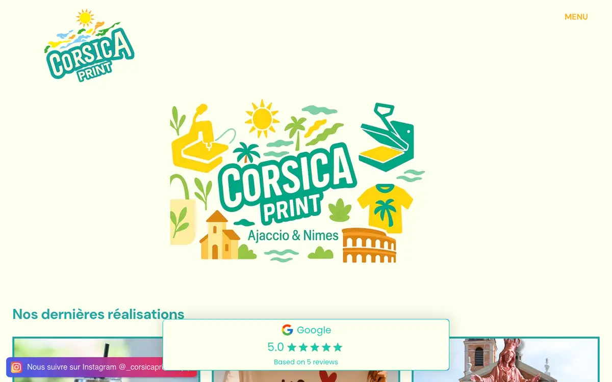 Corsica Printing's website