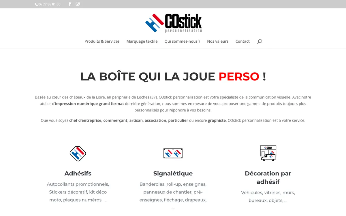 Le site de COstick personnalisation