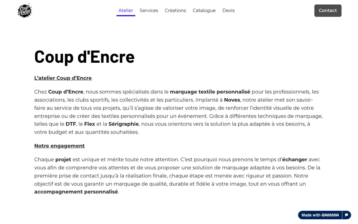 Coup d'Encre's website