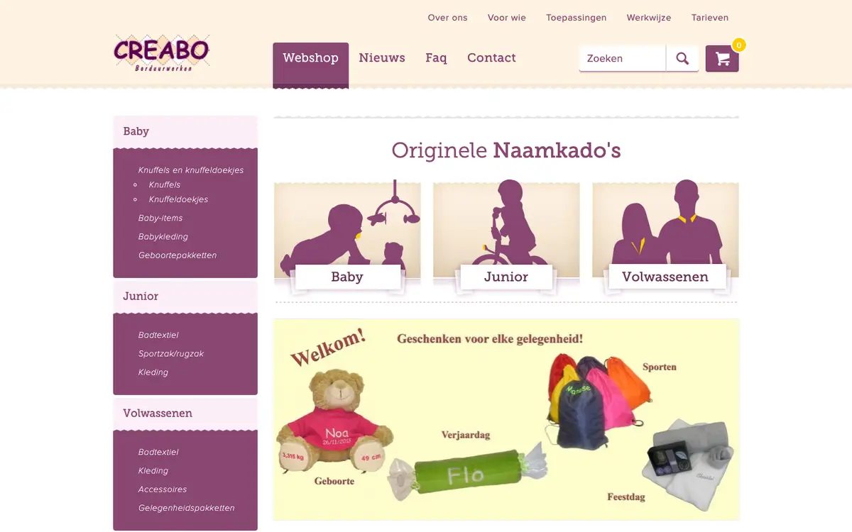 Le site de Creabo Borduuratelier