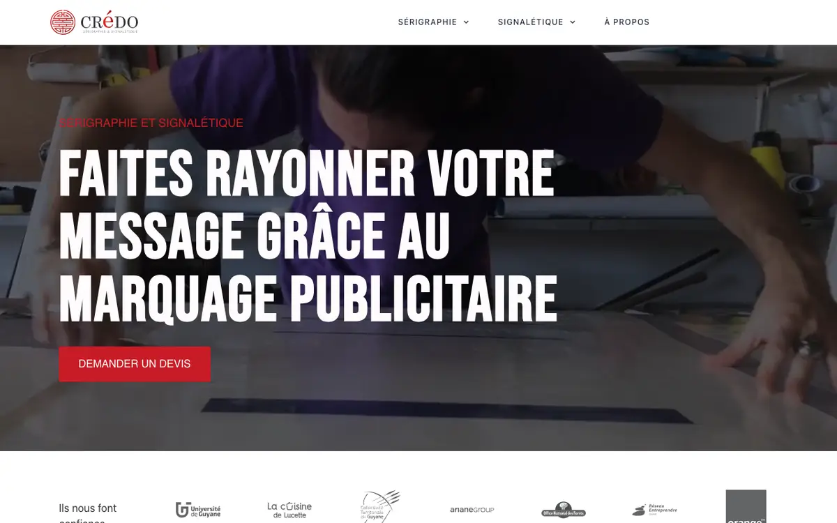 Le site de Crédo Sérigraphie & Signalétique