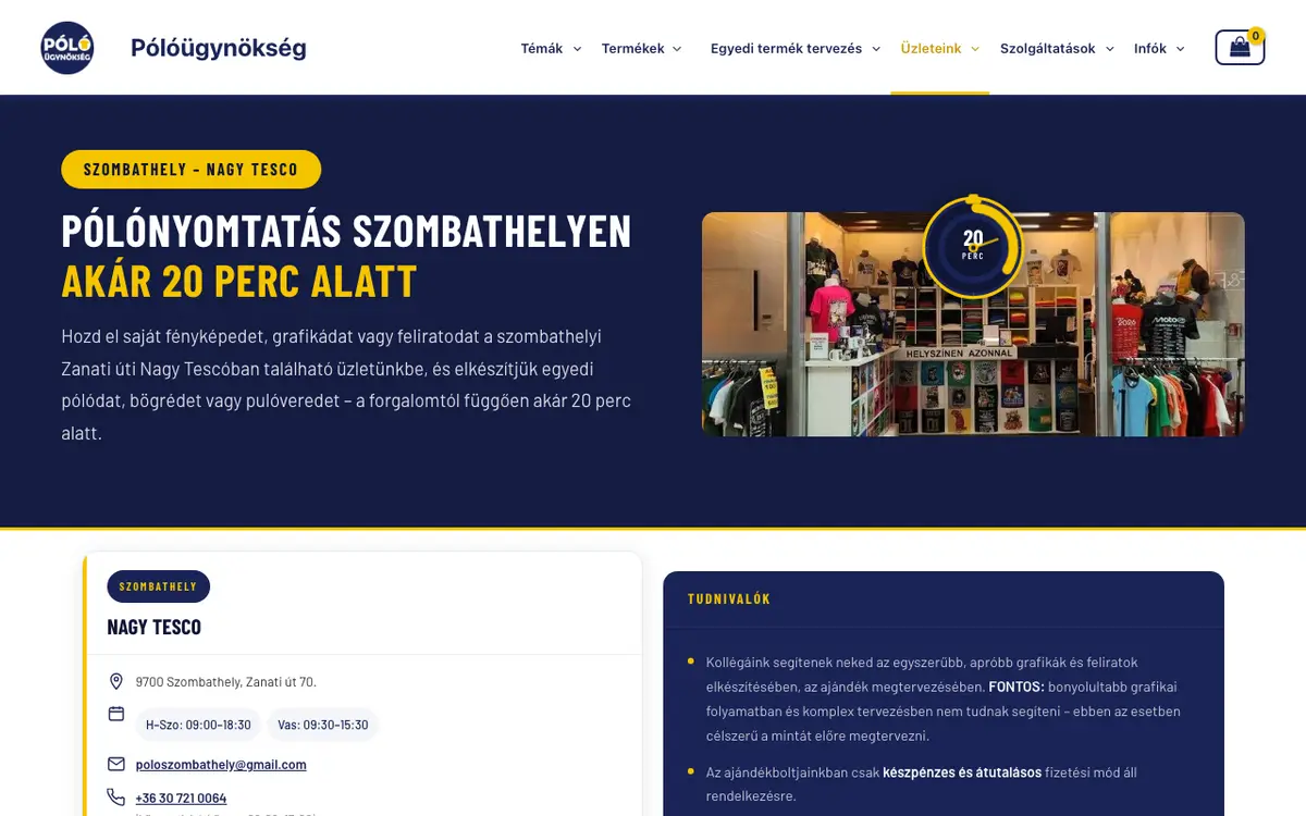 Le site de Custom T-shirt agencies Szombathely