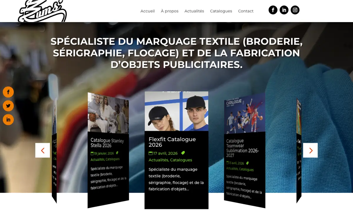 Le site de Custom Team, atelier bums'