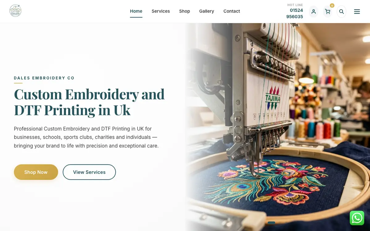 Dales Embroidery Co's website