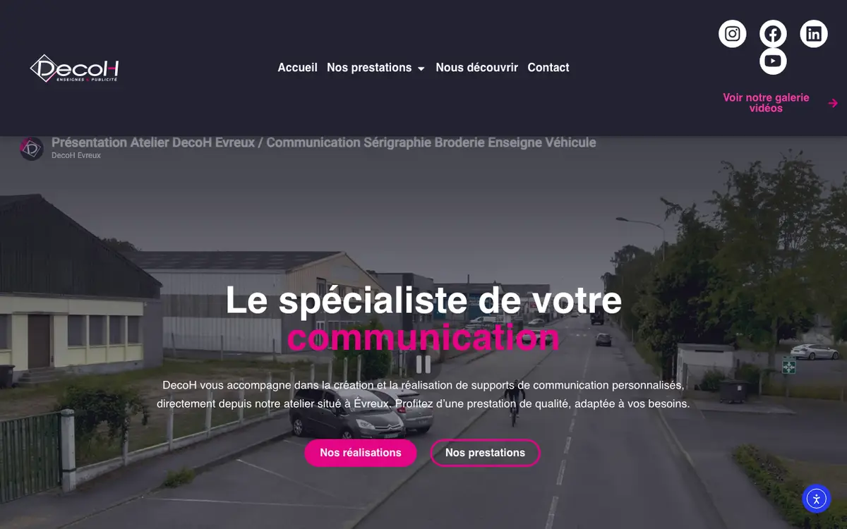 Le site de DecoH Publicité