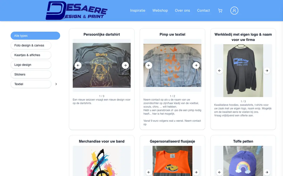 Desaere Design & Print's website