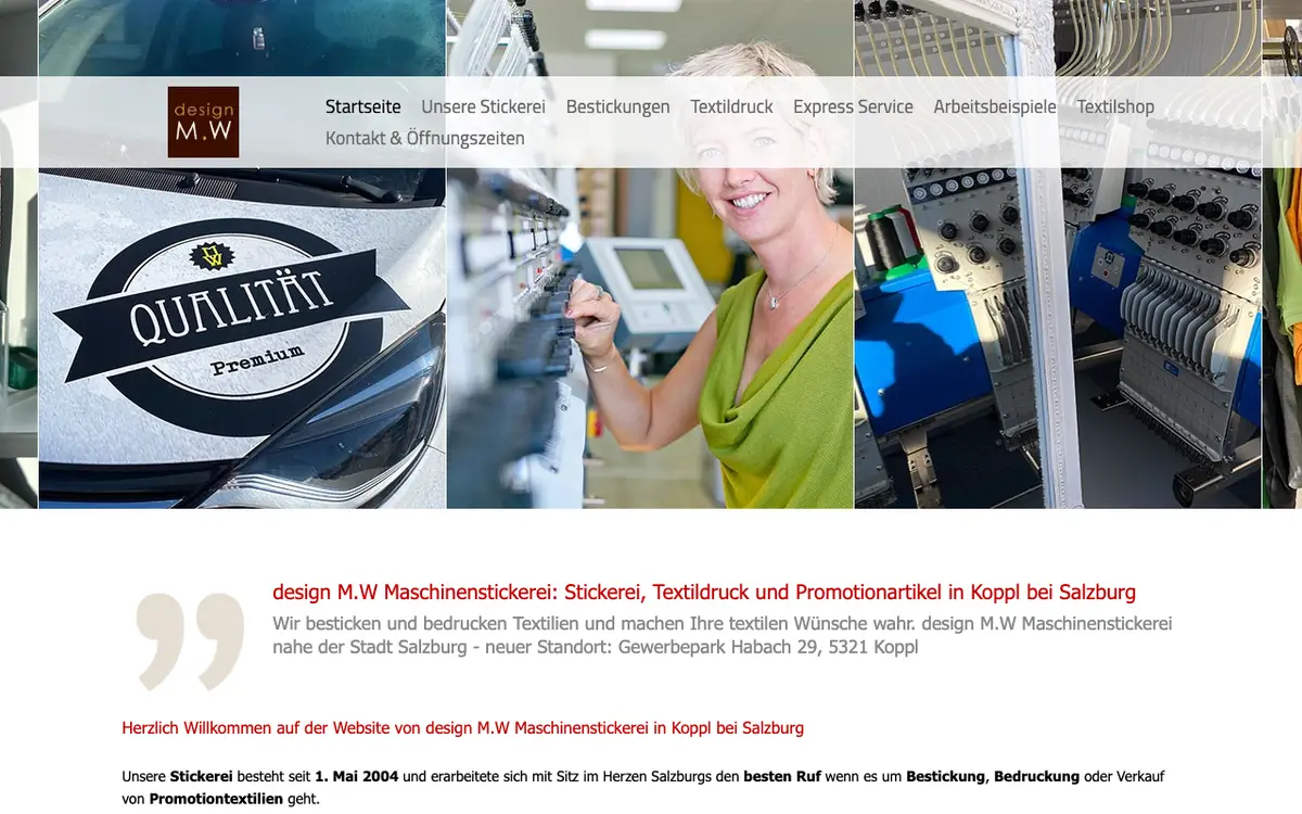 Webbplatsen för design M.W Maschinenstickerei