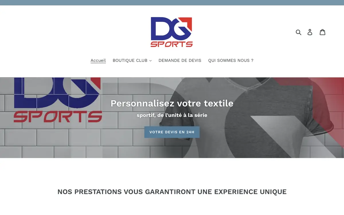 Il sito di DG Sports équipements sportif et impression textile