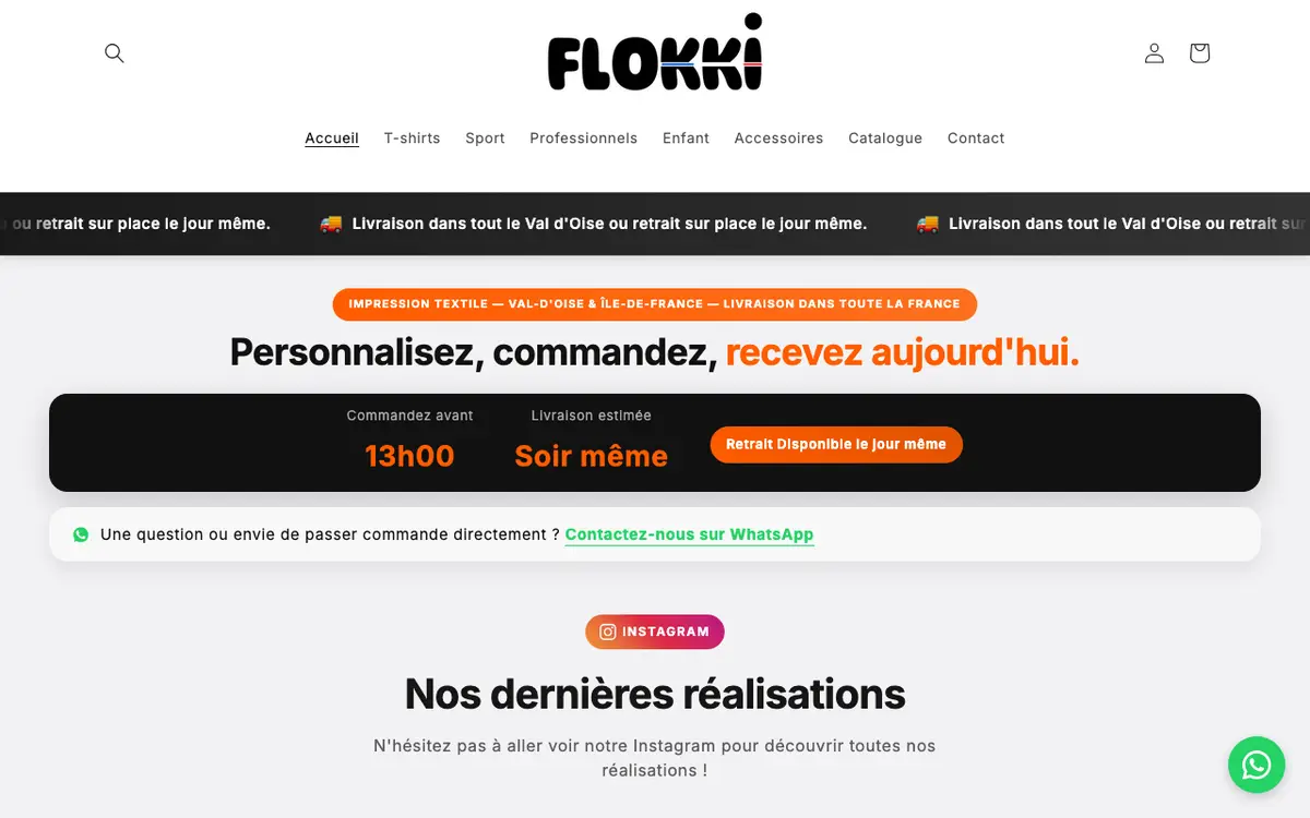 Le site de Flokki - T Shirt personnalisé, flocage et impression textile
